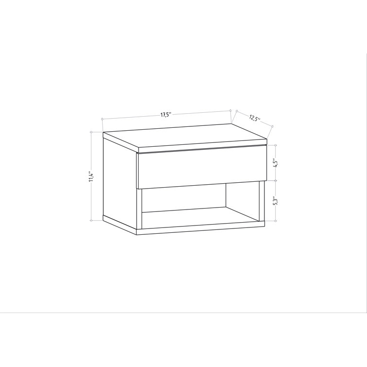 Blue Elephant Jamot Modern Floating Nightstand Bedside Table Wayfair.co.uk